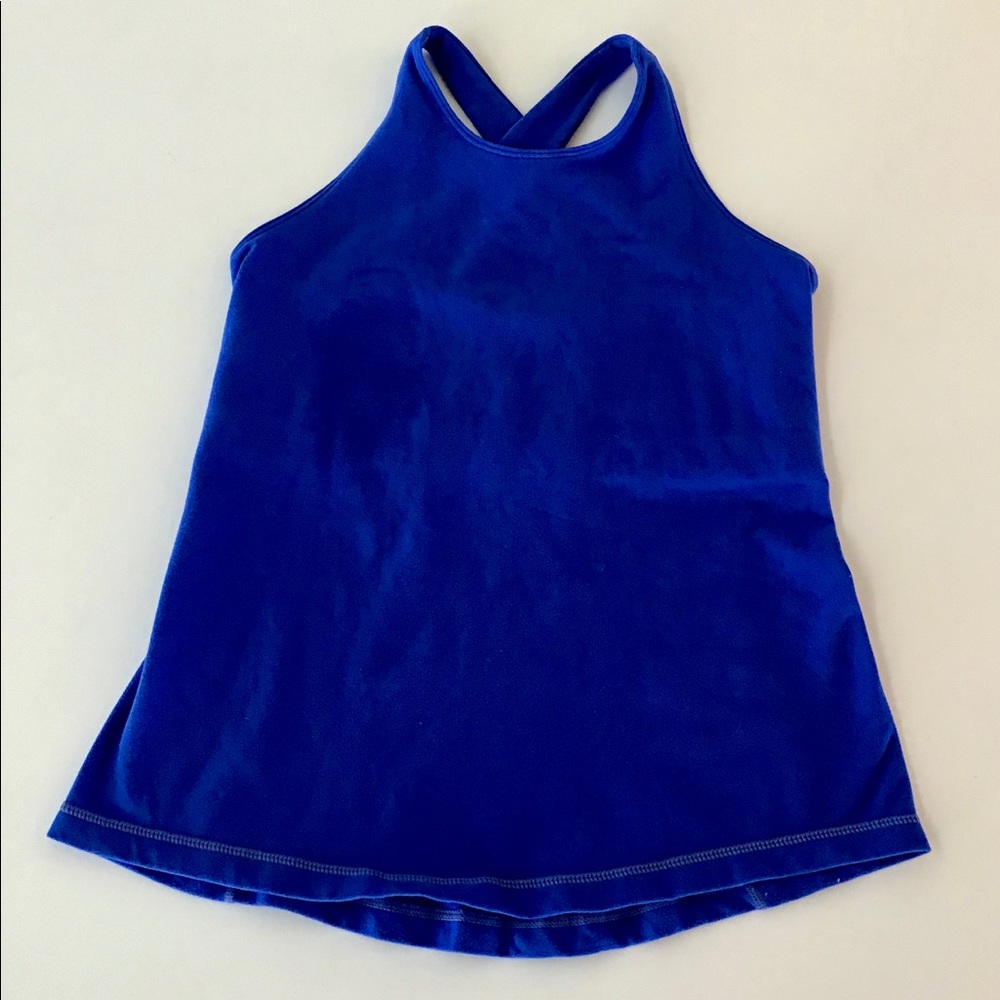 Lululemon Athletica Repose BLUE Crisscross Strap Tank 2/4